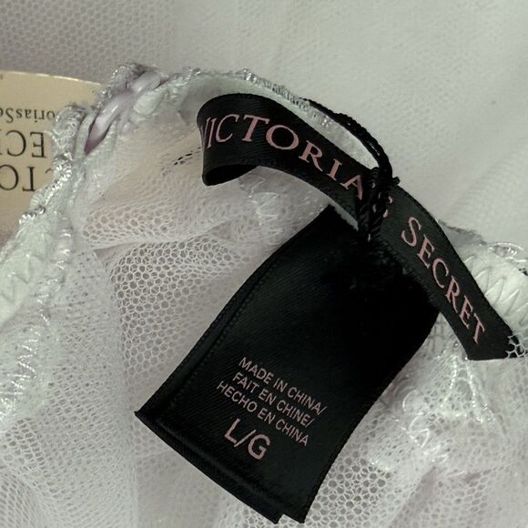 NEW Victoria's Secret Sheer Mesh Tulle Nightie Nightgown Pink Large - Picture 5 of 9